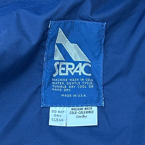 Vintage Blue SERAC Bomber Spring Skiing Jacket with Red and Yellow Stripes - Picture 5 of 7